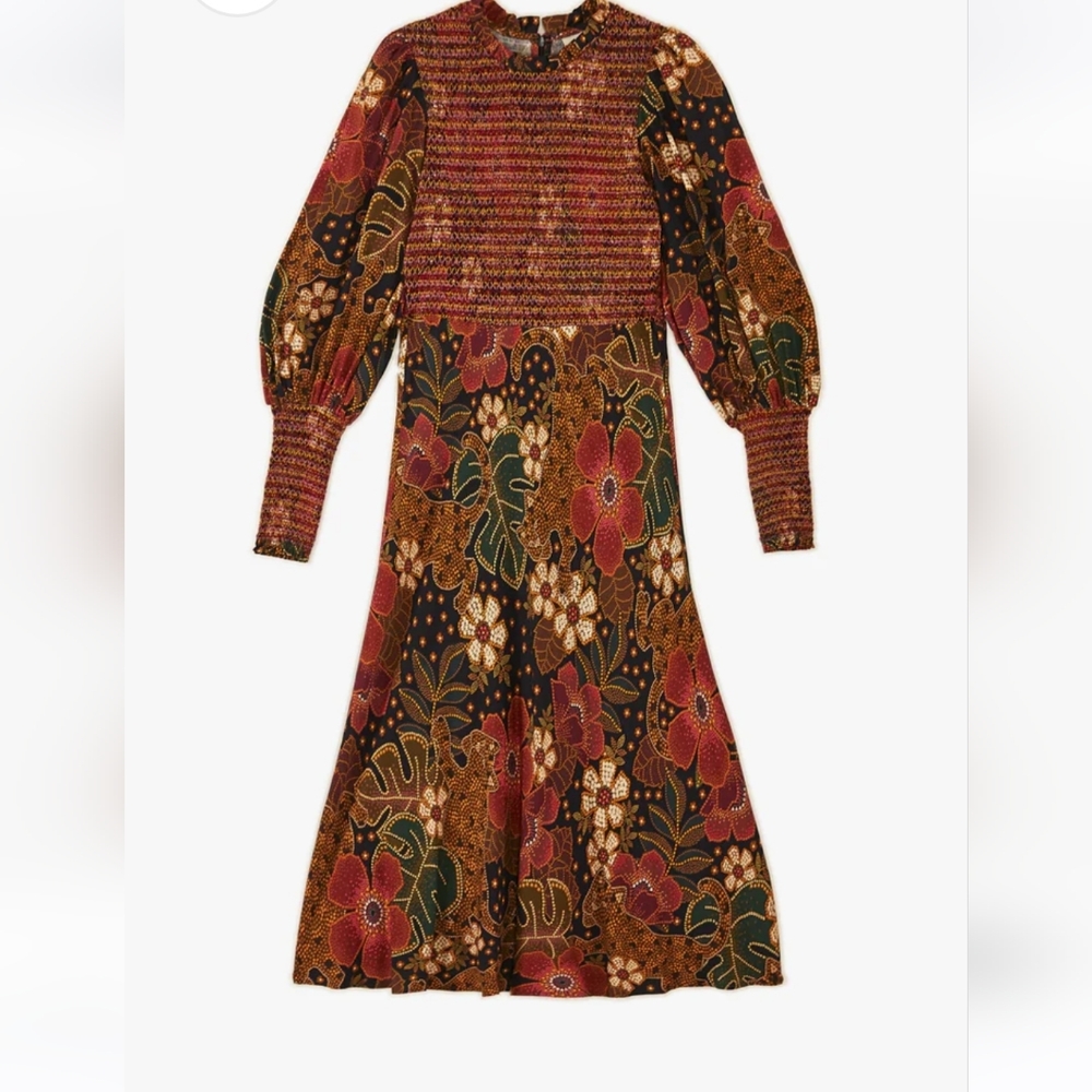 Nwot! Farm Rio flowered leopard long sleeve dress. - Picture 1 of 14